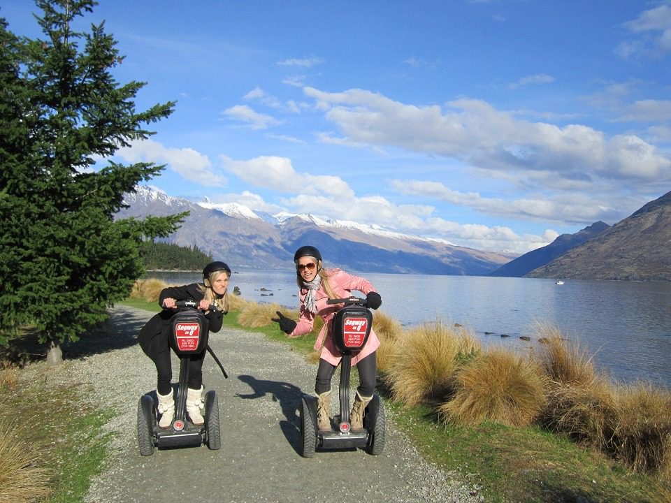 Looking Mean on the Segways Girls!